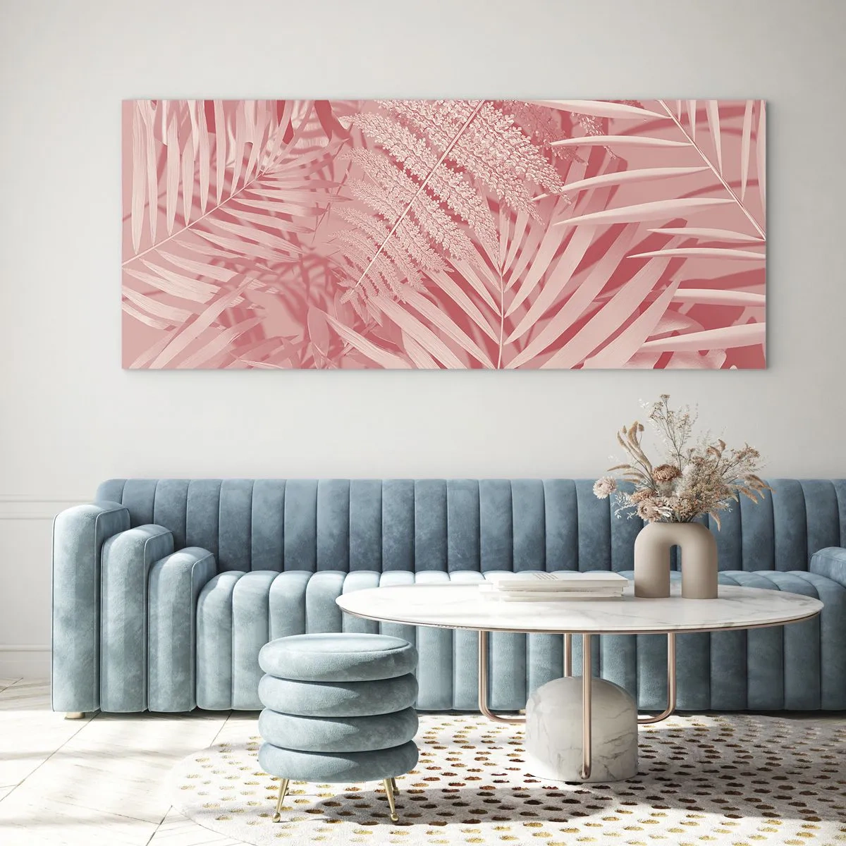 Quadro em vidro - Conceito cor-de-rosa - 90x30 cm