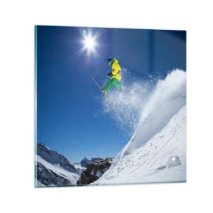 Quadro em vidro - Dançando com as montanhas - 60x60 cm