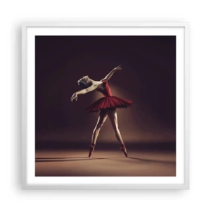 Pôster em moldura branca - Prima ballerina - 60x60 cm