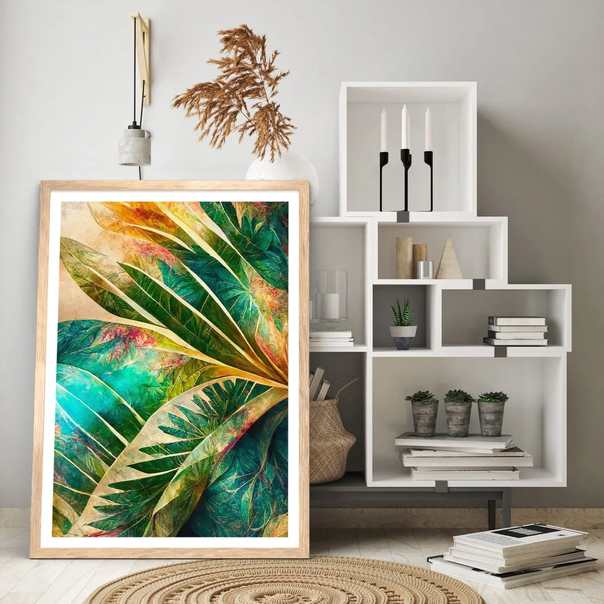 Pôster com moldura de carvalho claro - As cores dos trópicos - 50x70 cm