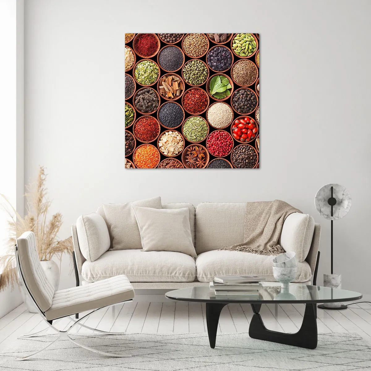 Quadro em vidro - Todos os sabores do mundo - 50x50 cm