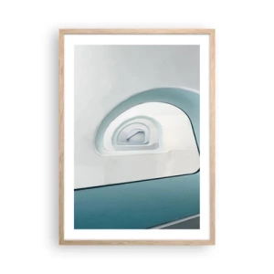 Pôster com moldura de carvalho claro - Para o fundo do azul - 50x70 cm