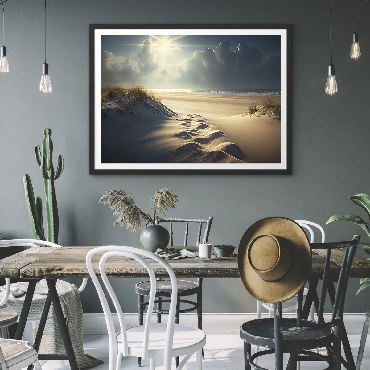 Pôster com moldura preta - Uma paisagem relaxante - 70x50 cm