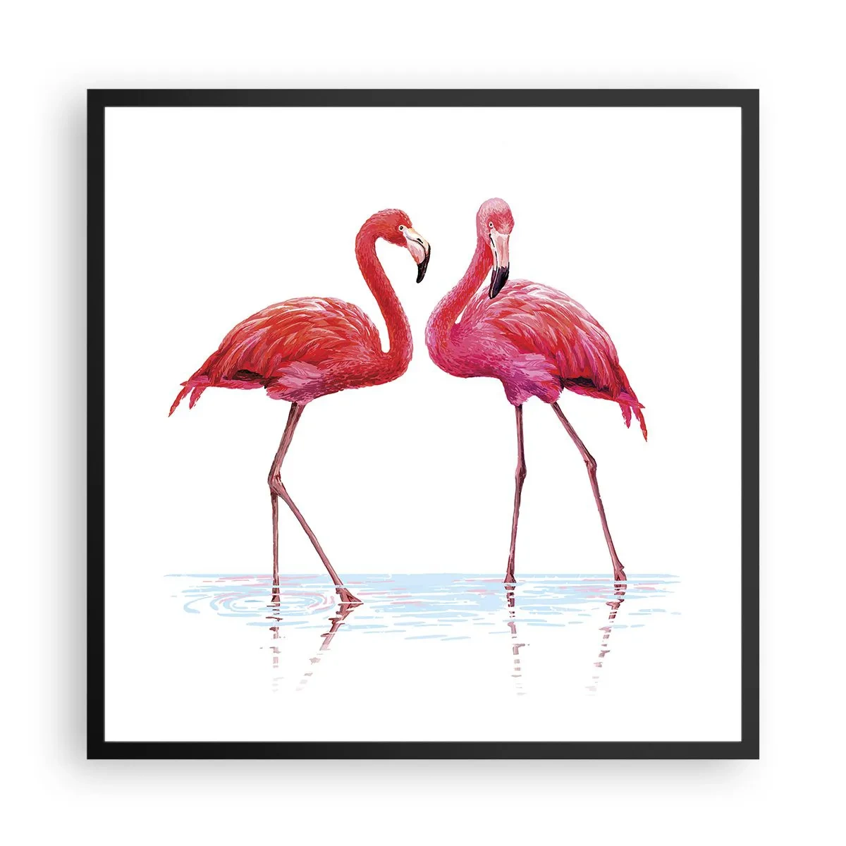Pôster com moldura preta - Rosa randez-vous - 60x60 cm