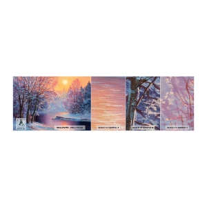Amostra de papel de parede Premium Canvas - Cores do inverno - Paisagem, Rio, Floresta - 100x30 cm