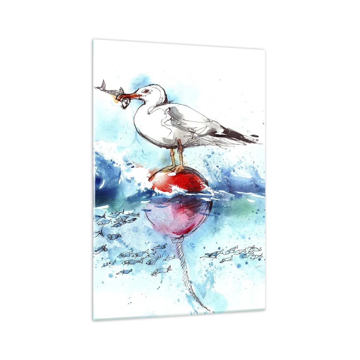Quadro em vidro - Pesca bem sucedida - 70x100 cm