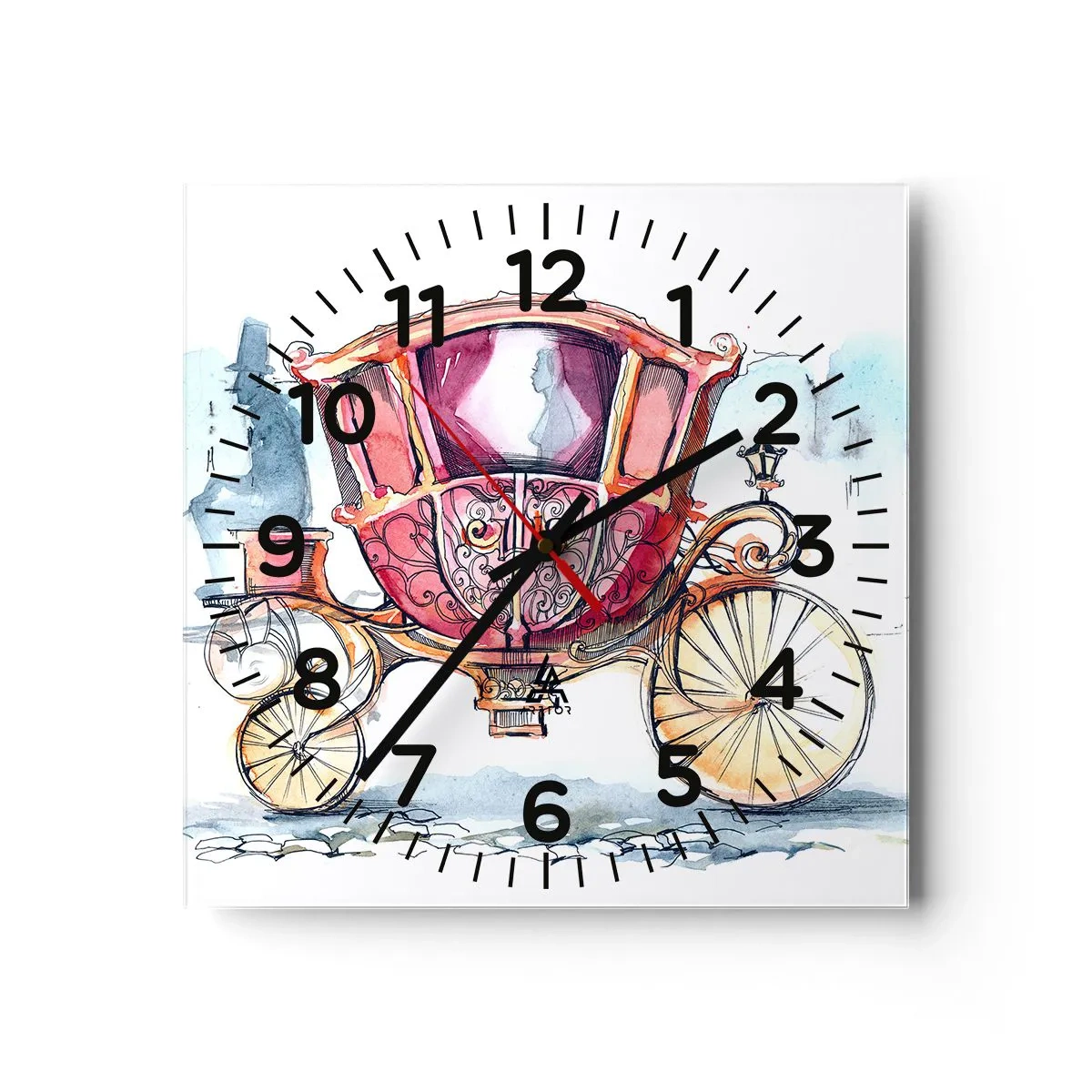 Relógio de parede - Relógio em vidro - Para um casamento ou para um baile? - 40x40 cm