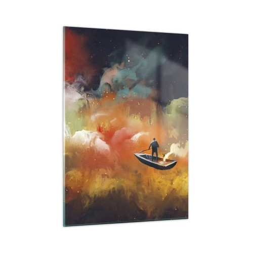 Quadro em vidro - De barco pela galáxia - 50x70 cm