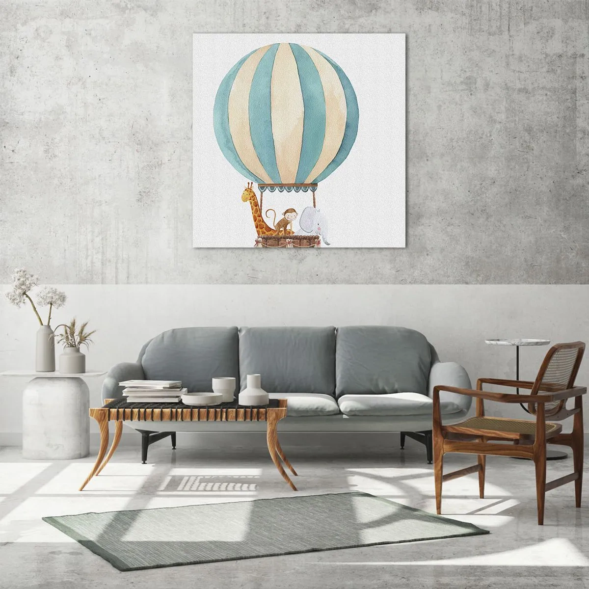 Quadro em vidro - Viagem fantástica - 40x40 cm