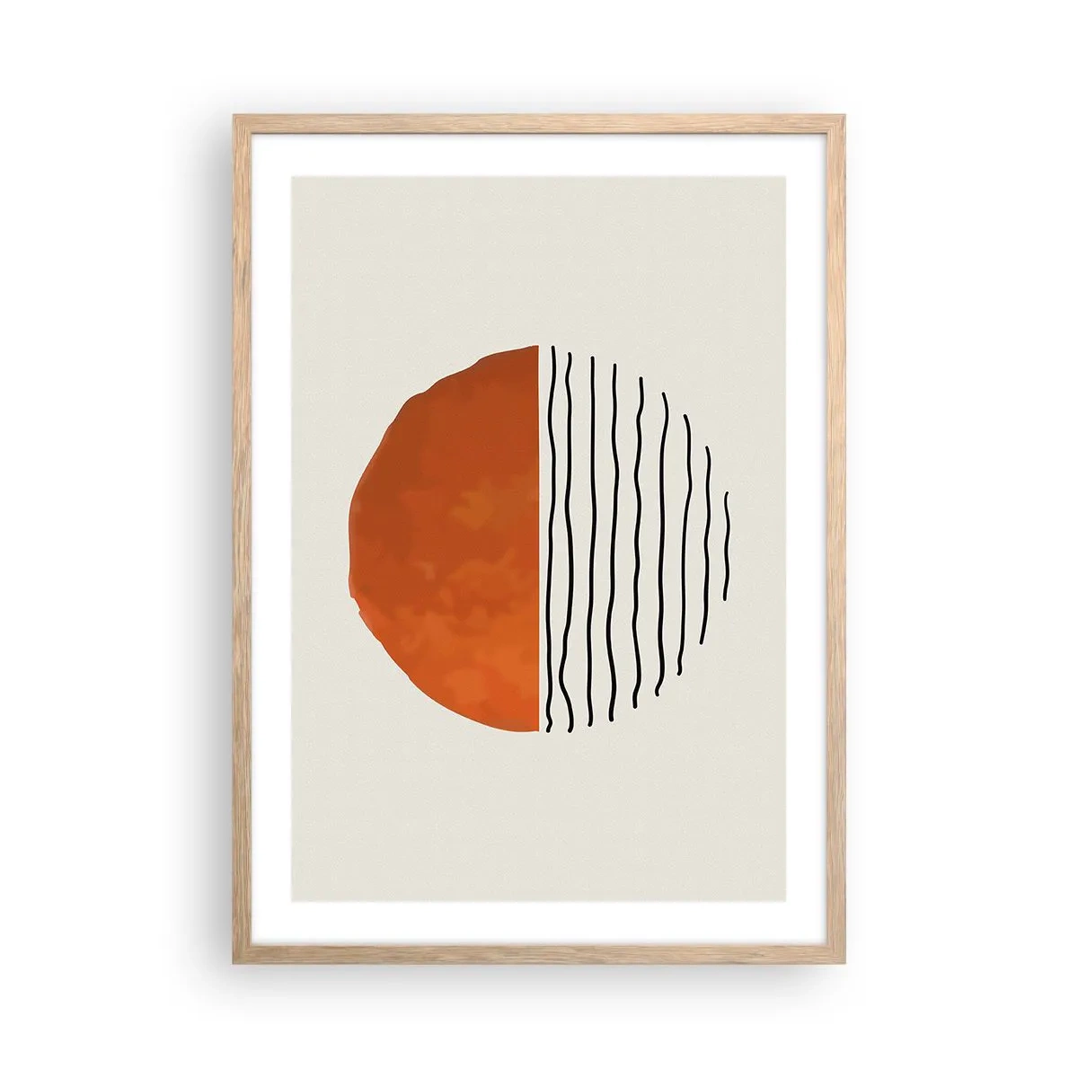 Pôster com moldura de carvalho claro - No clima japonês - 50x70 cm