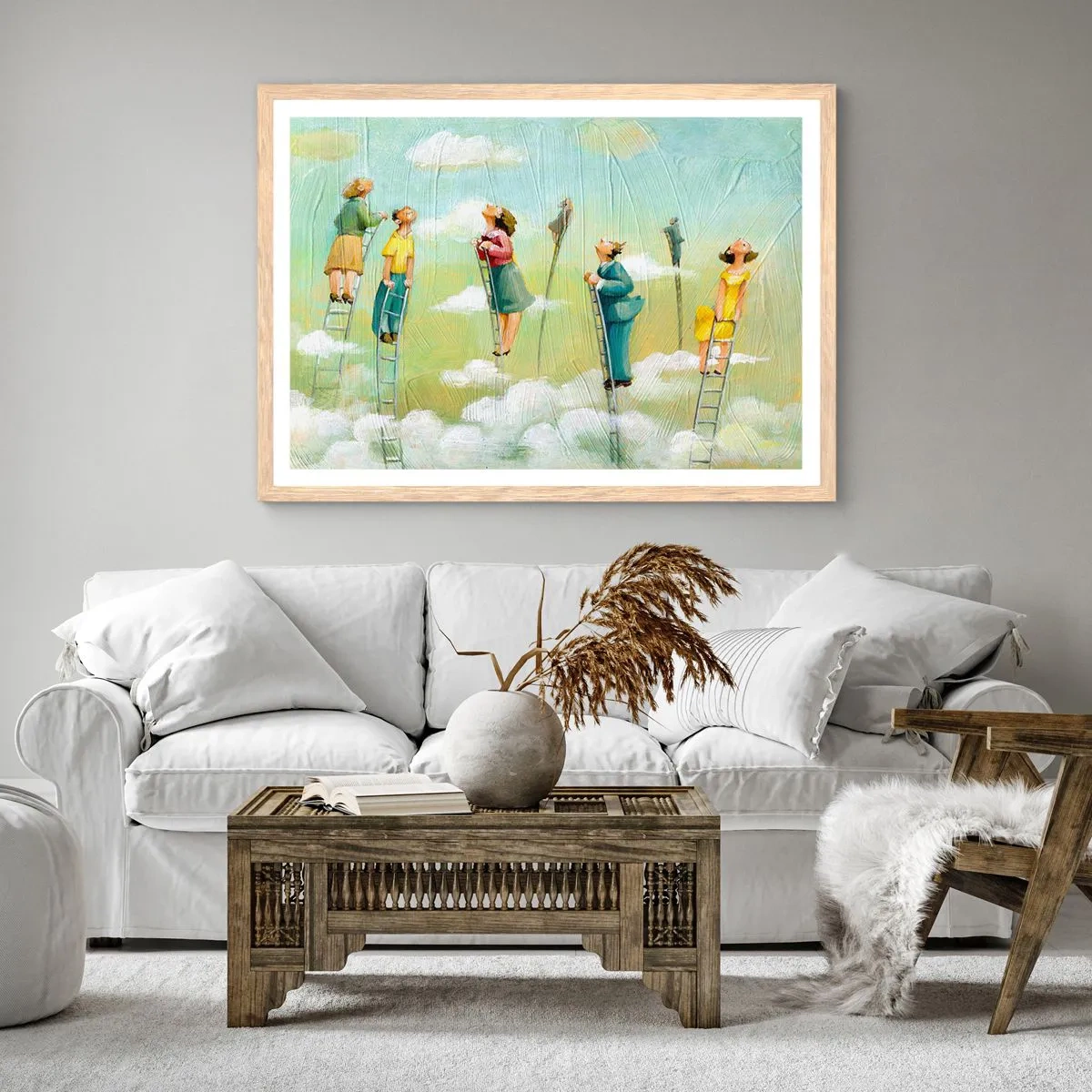 Pôster com moldura de carvalho claro - Por trás do seu sonho - 50x40 cm
