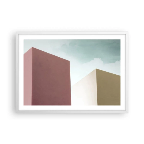 Pôster em moldura branca - A geometria de um verão ensolarado - 70x50 cm