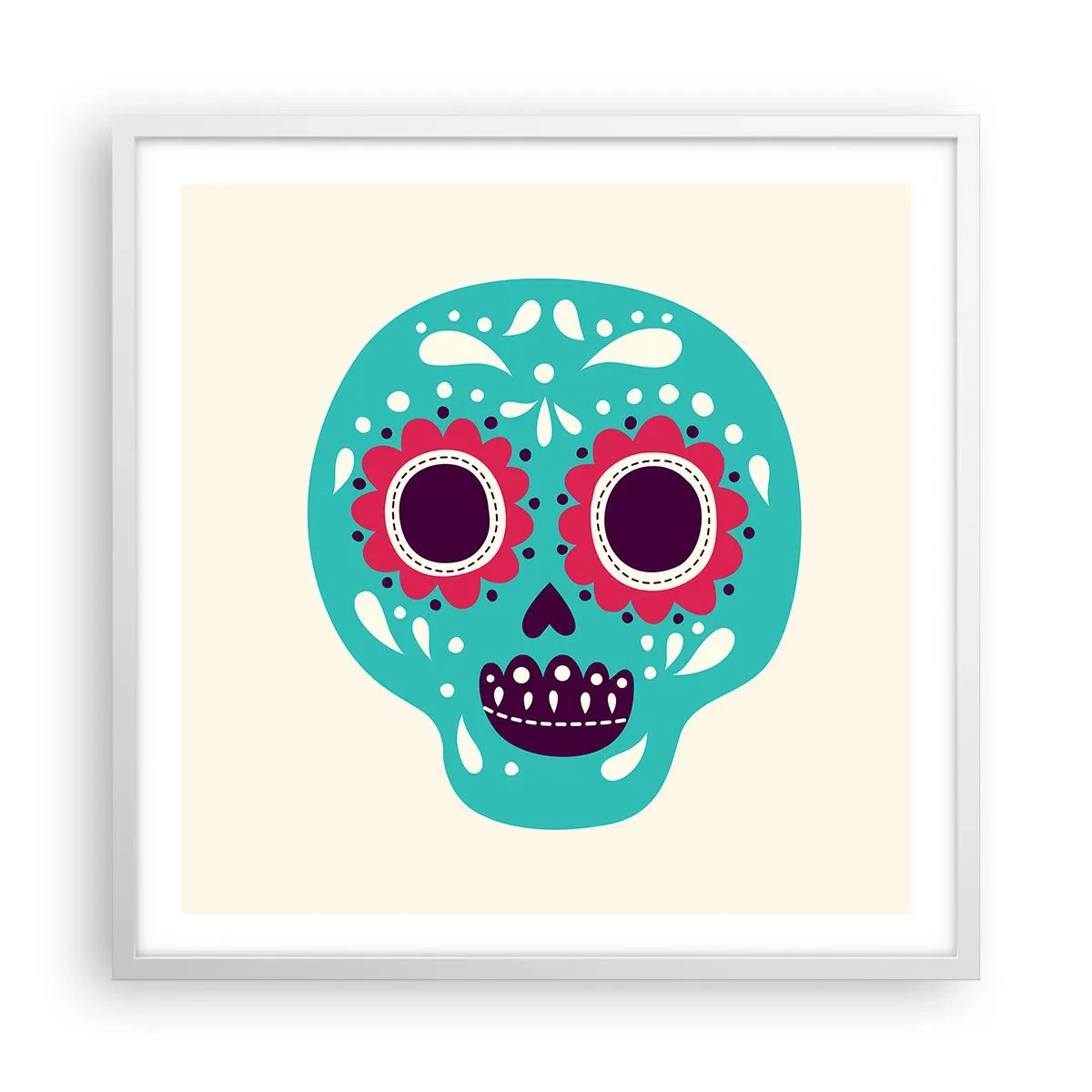 Pôster em moldura branca - Vida – diversão até a morte - 60x60 cm