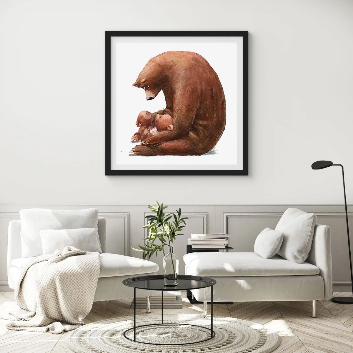 Pôster com moldura preta - Doces sonhos, crianças - 40x40 cm