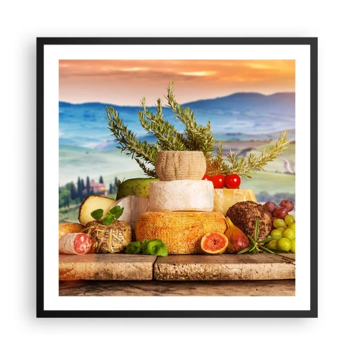 Pôster com moldura preta - Alegria italiana - 60x60 cm