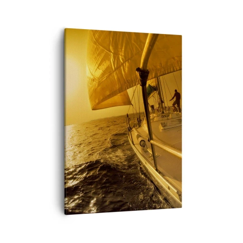 Quadro em tela - Noite dourada depois de um dia multicolorido - 50x70 cm