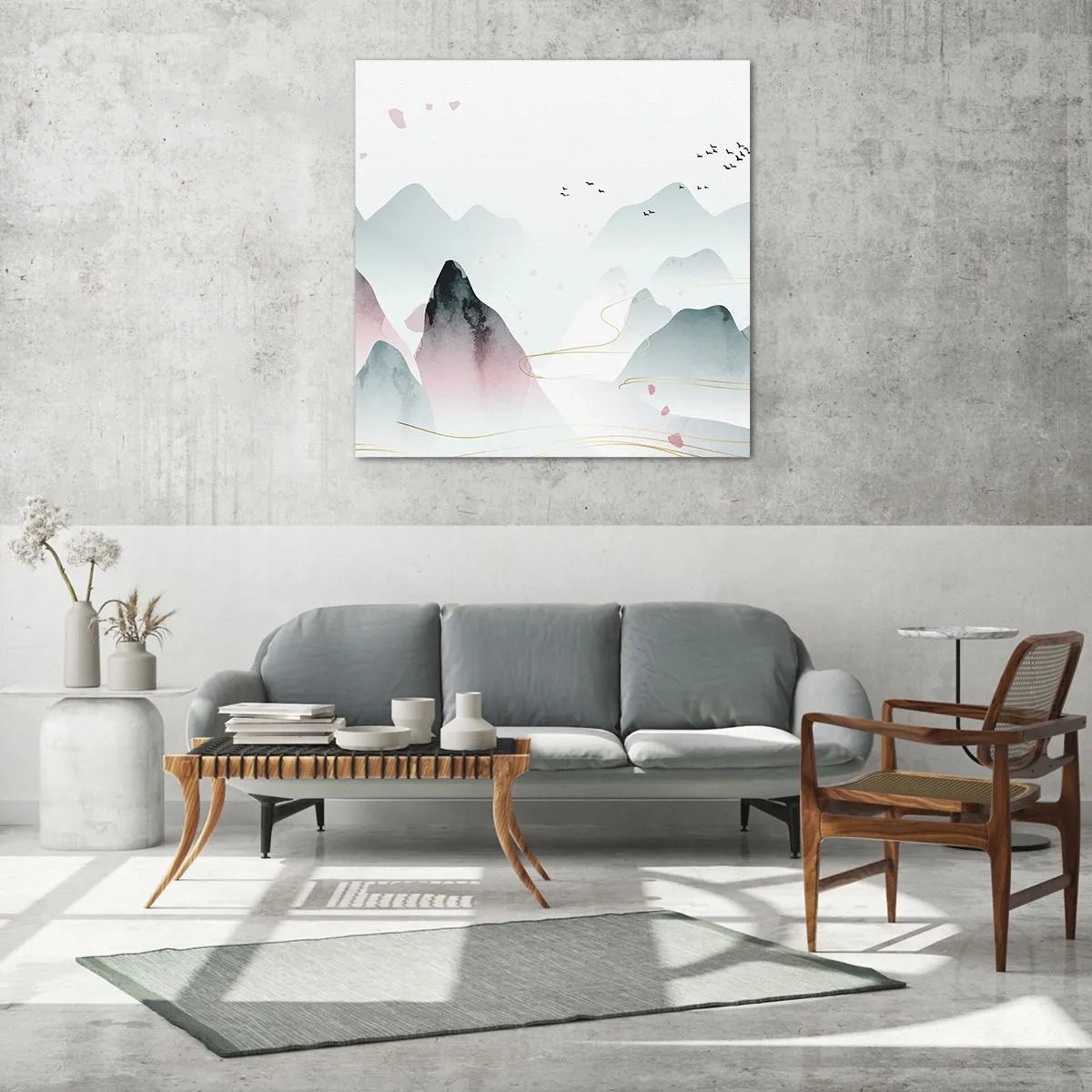 Quadro em vidro - Acima dos picos - 50x50 cm