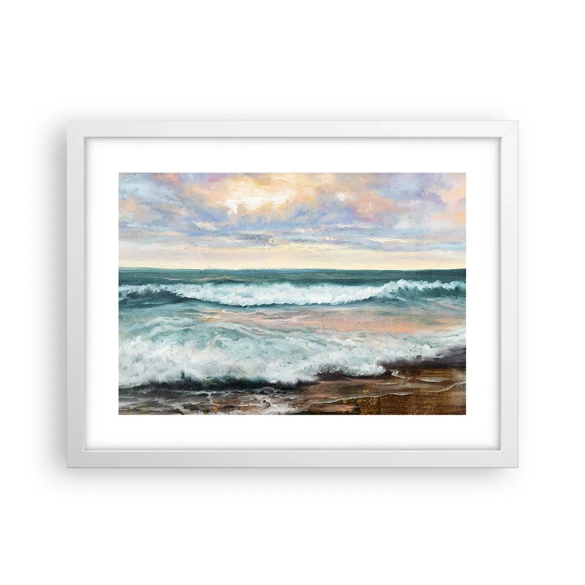 Pôster em moldura branca - Aqui suavizas a alma - 40x30 cm