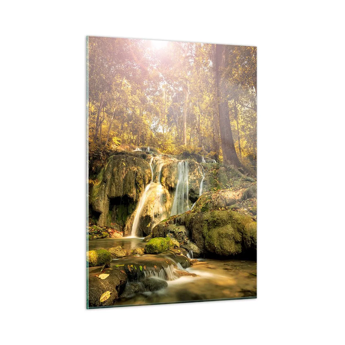 Quadro em vidro - Cascata na floresta - 50x70 cm