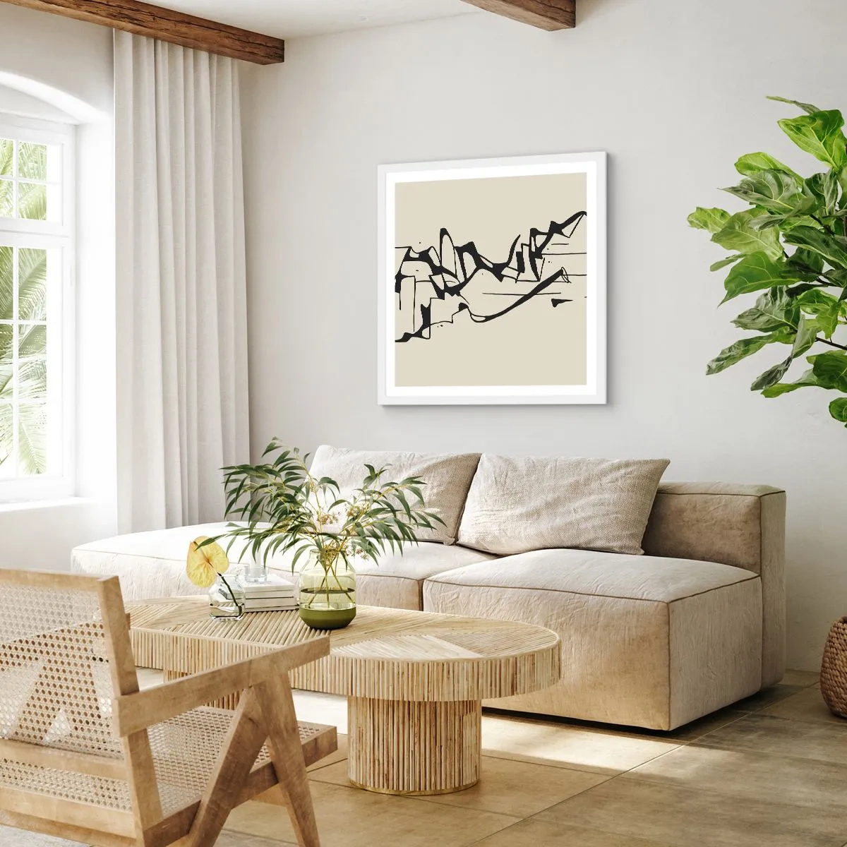 Pôster em moldura branca - Talvez uma paisagem - 60x60 cm