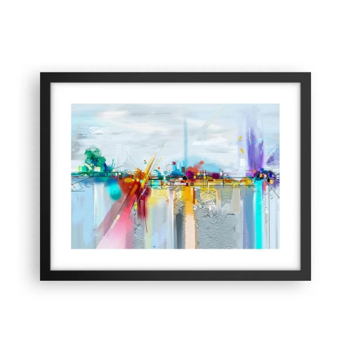 Pôster com moldura preta - Ponte da alegria sobre o rio da vida - 40x30 cm