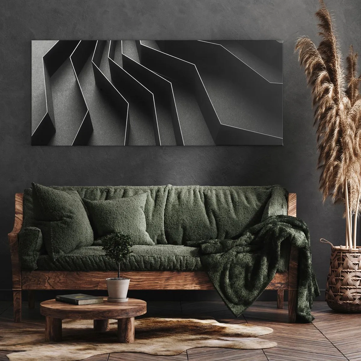 Quadro em tela - Ordem espacial - 100x40 cm