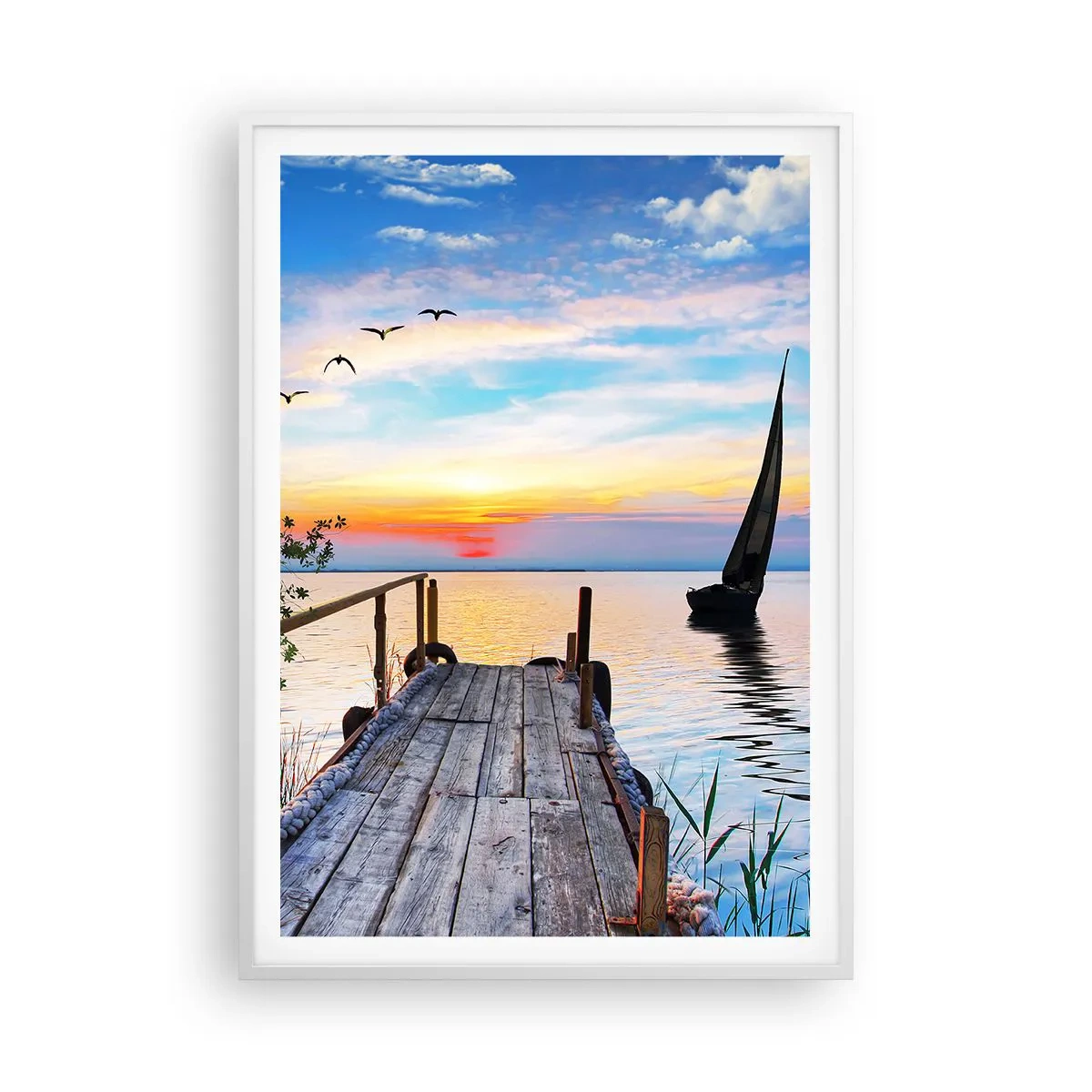 Pôster em moldura branca - Boa noite - 70x100 cm