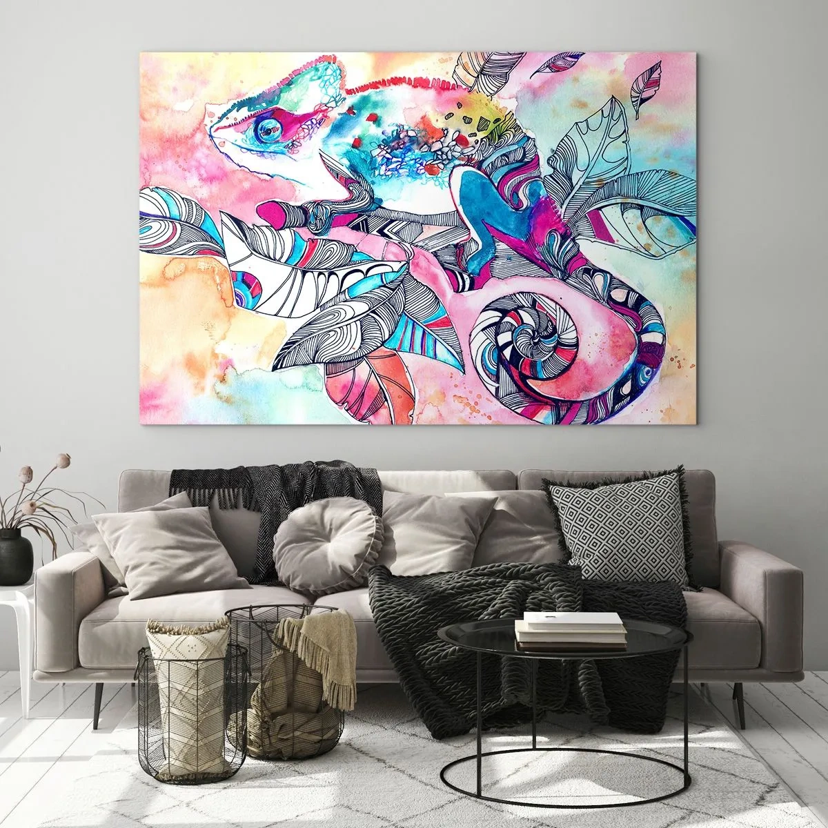 Quadro em vidro - Colorido como o nosso mundo - 120x80 cm