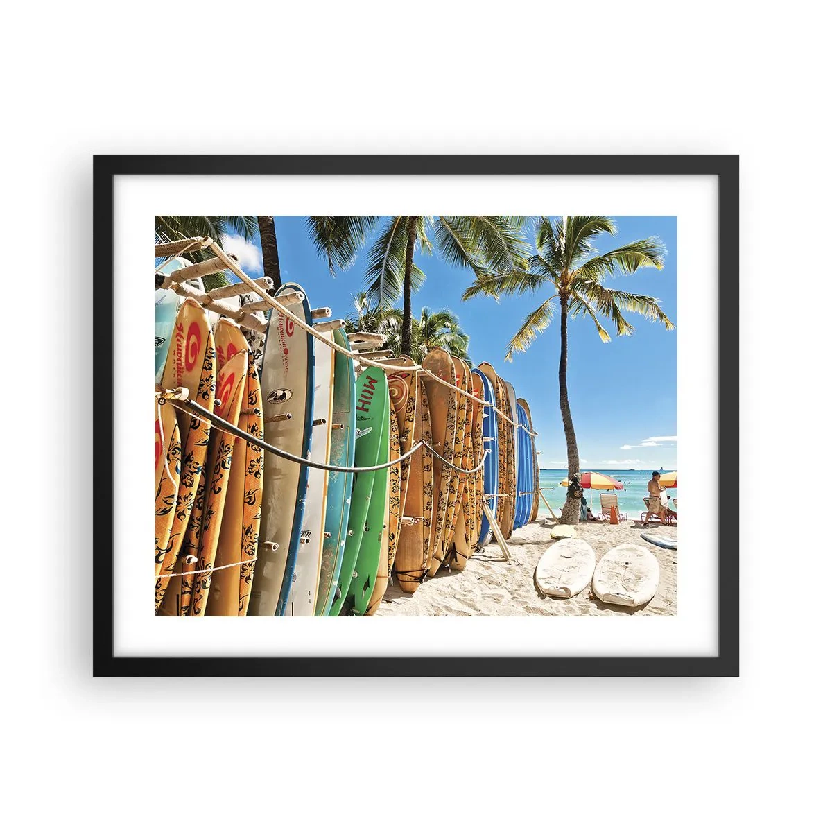 Pôster com moldura preta - Diversão ensolarada - 50x40 cm