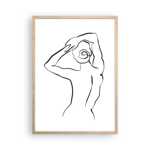 Pôster com moldura de carvalho claro - Nu matinal - 50x70 cm
