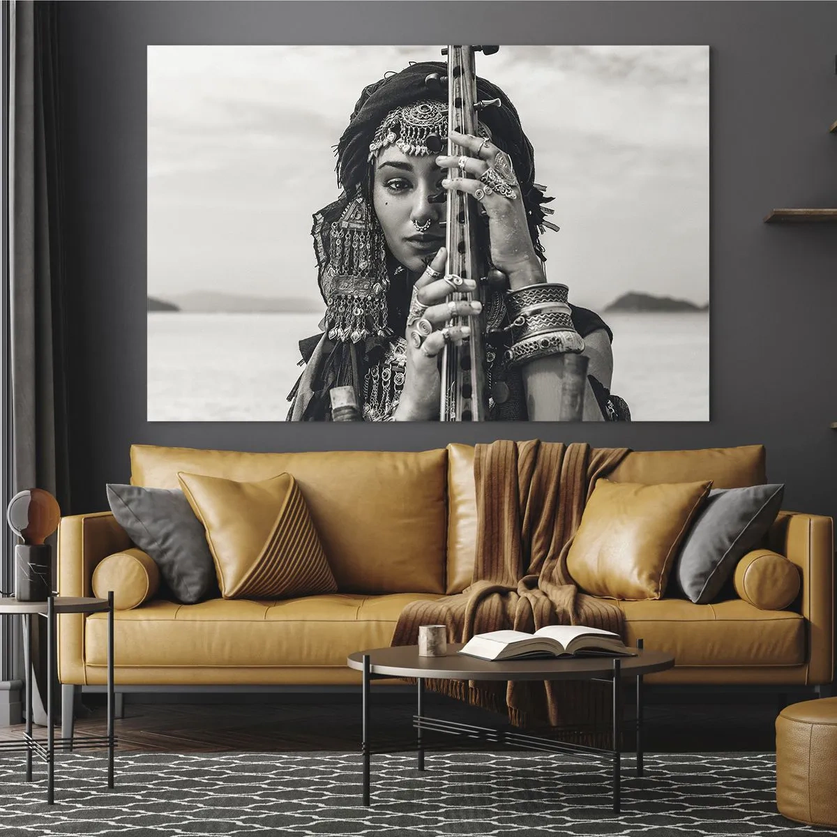 Quadro em vidro - A própria música oriental - 120x80 cm