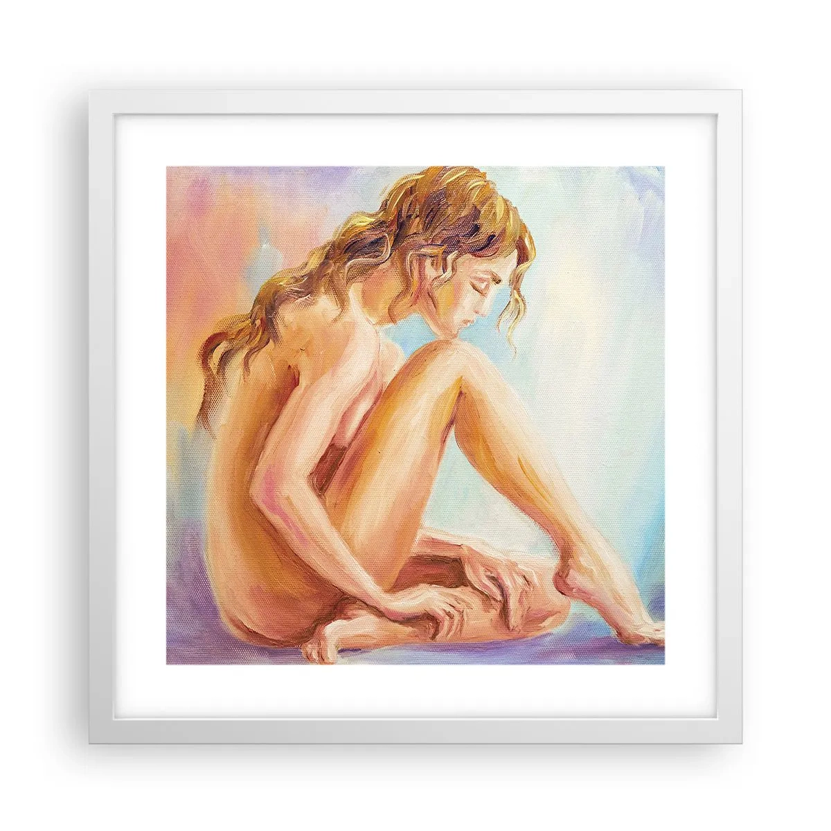 Pôster em moldura branca - Ato de juventude - 40x40 cm