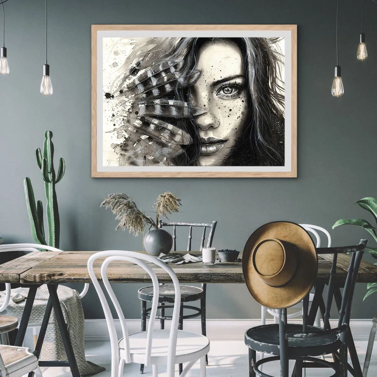 Pôster com moldura de carvalho claro - Beleza selvagem - 40x30 cm