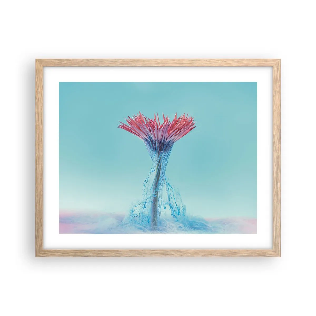 Pôster com moldura de carvalho claro - Num abraço revigorante - 50x40 cm