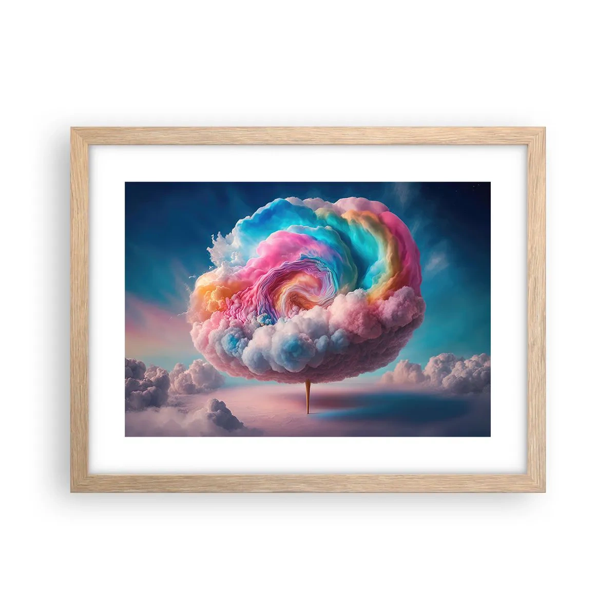 Pôster com moldura de carvalho claro - O sonho de um parque de diversões - 40x30 cm