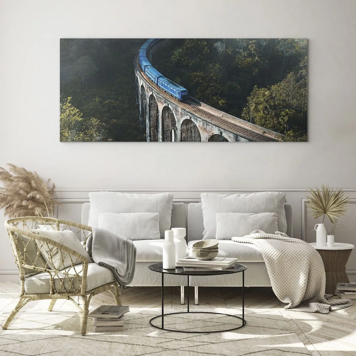 Quadro em vidro - Comboio para a natureza - 120x50 cm