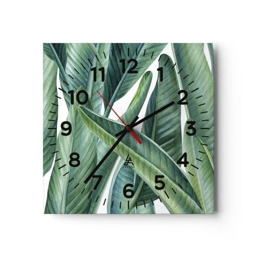 Relógio de parede - Relógio em vidro - O próprio verde - 30x30 cm