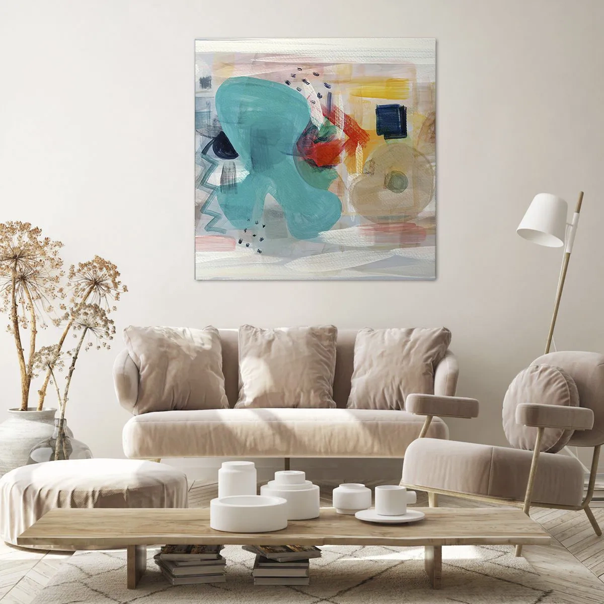 Quadro em tela - Jogo colorido - 70x70 cm