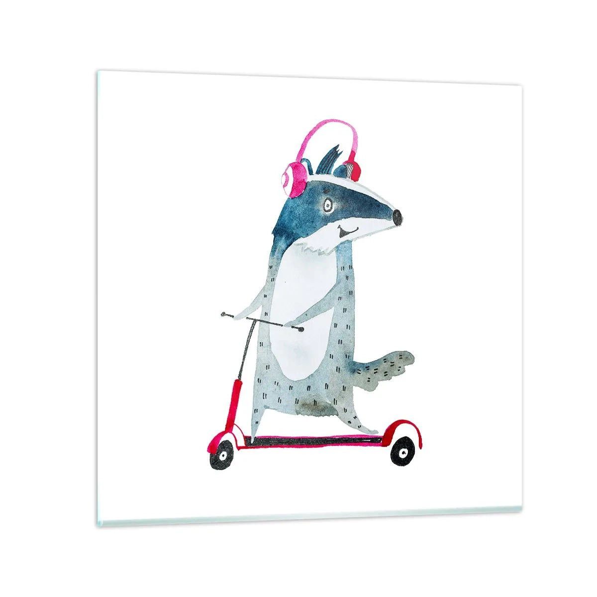 Quadro em vidro - A alegria do texugo - 40x40 cm