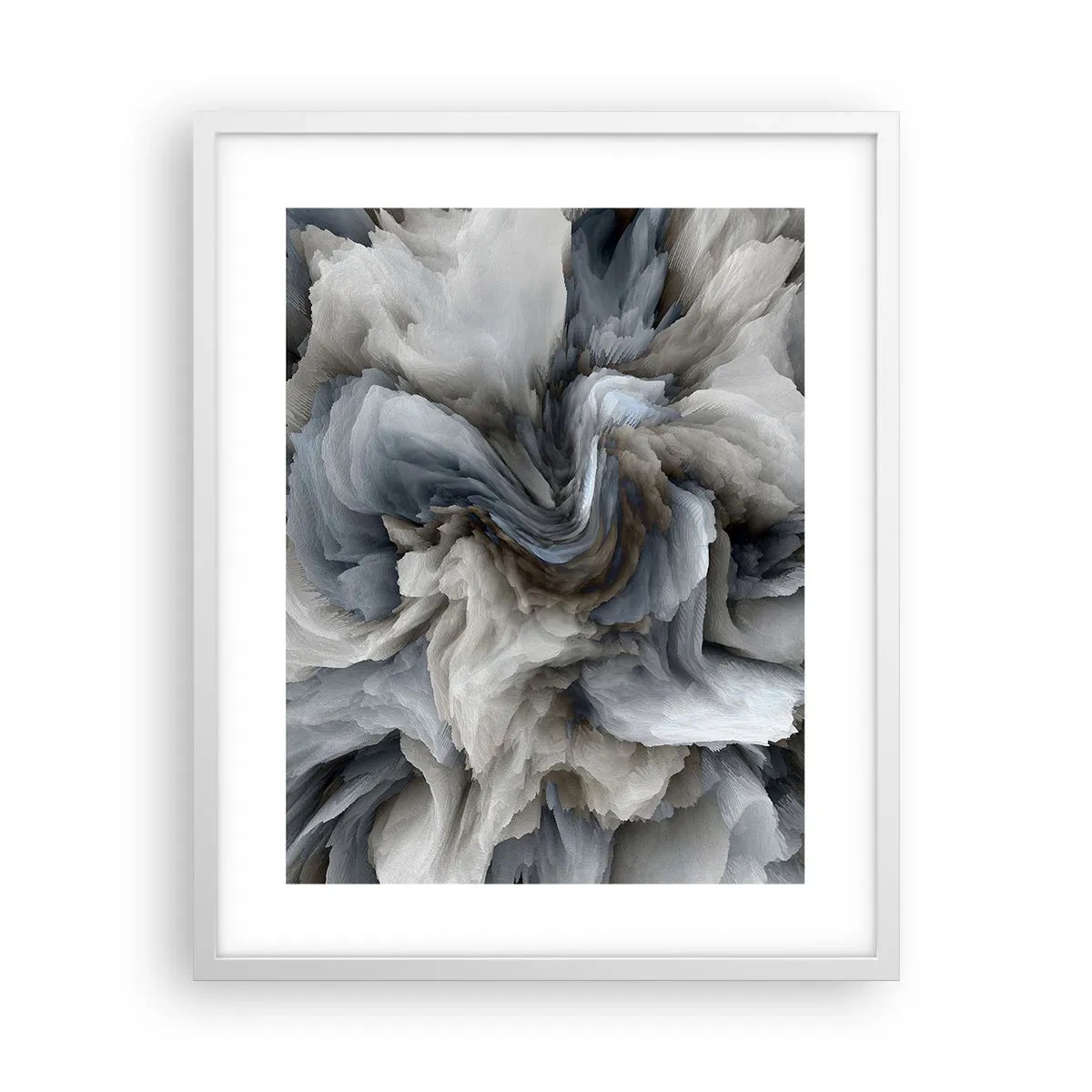 Pôster em moldura branca - Pedra e flor - 40x50 cm