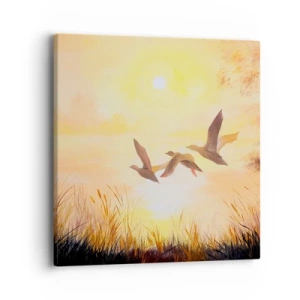 Quadro em tela - O início de uma longa viagem - 40x40 cm