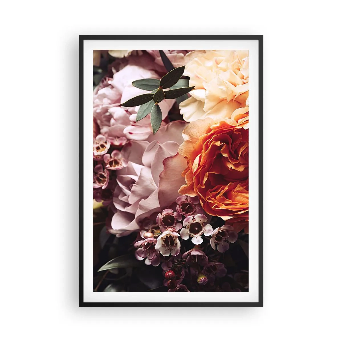 Pôster com moldura preta - Envolto em beleza - 61x91 cm