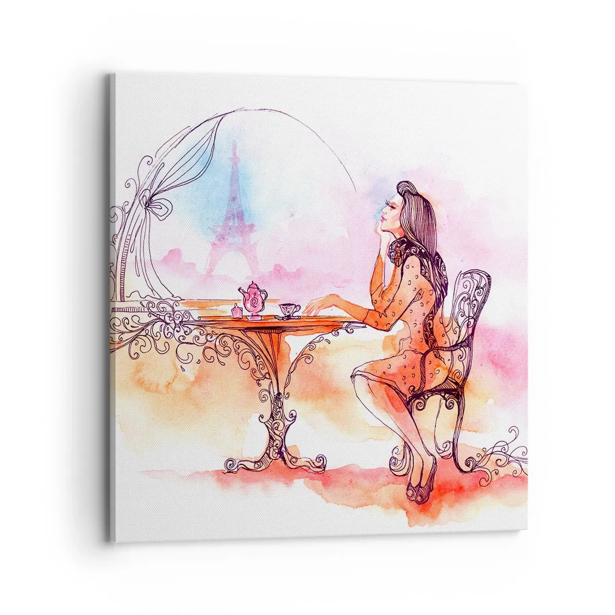 Quadro em tela - Elegância parisiense - 70x70 cm