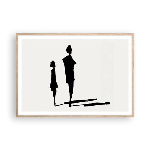 Pôster com moldura de carvalho claro - Certeza que juntos? - 100x70 cm
