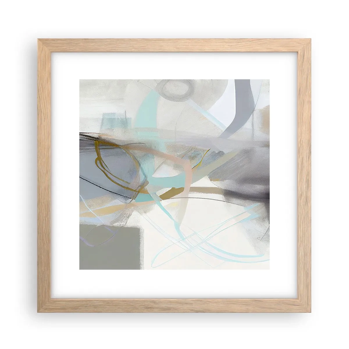 Pôster com moldura de carvalho claro - Abstração enevoada - 30x30 cm
