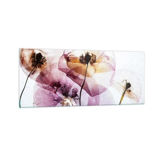 Quadro em vidro - A transparência das flores - 100x40 cm