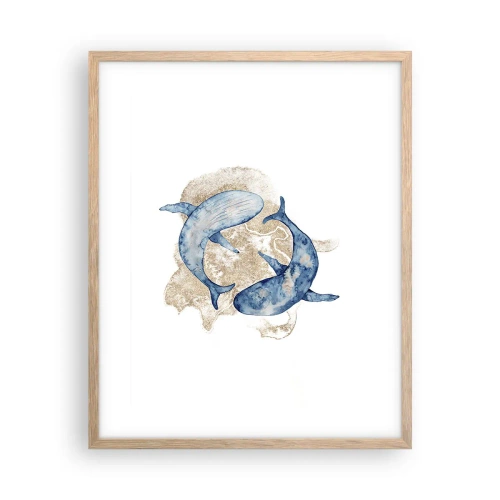 Pôster com moldura de carvalho claro - Amizade ou amor? - 40x50 cm