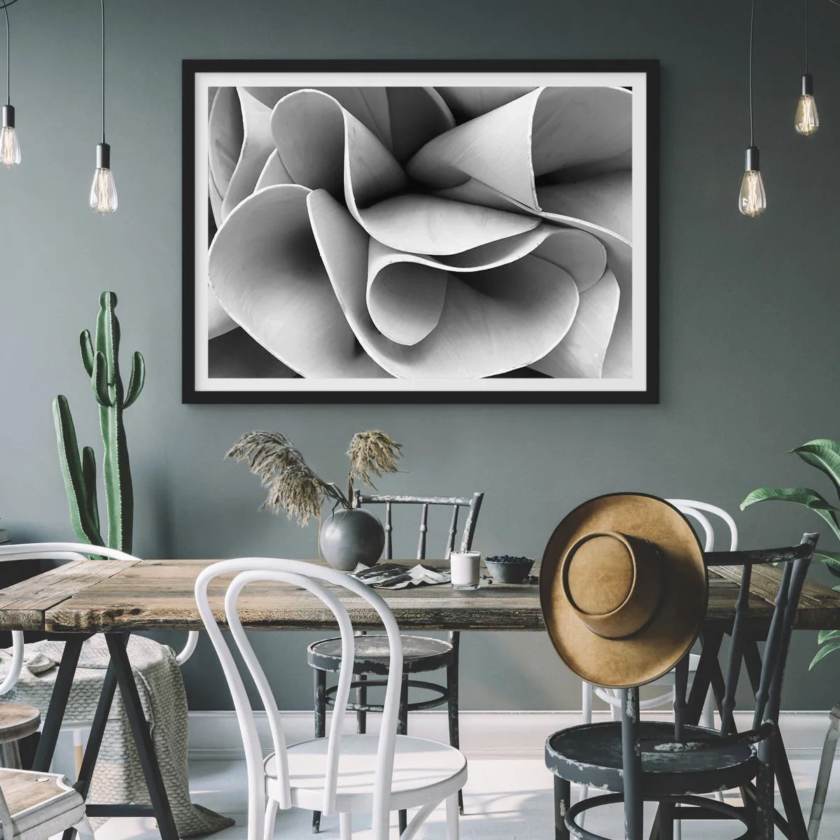Pôster com moldura preta - Acontece no espaço - 70x50 cm