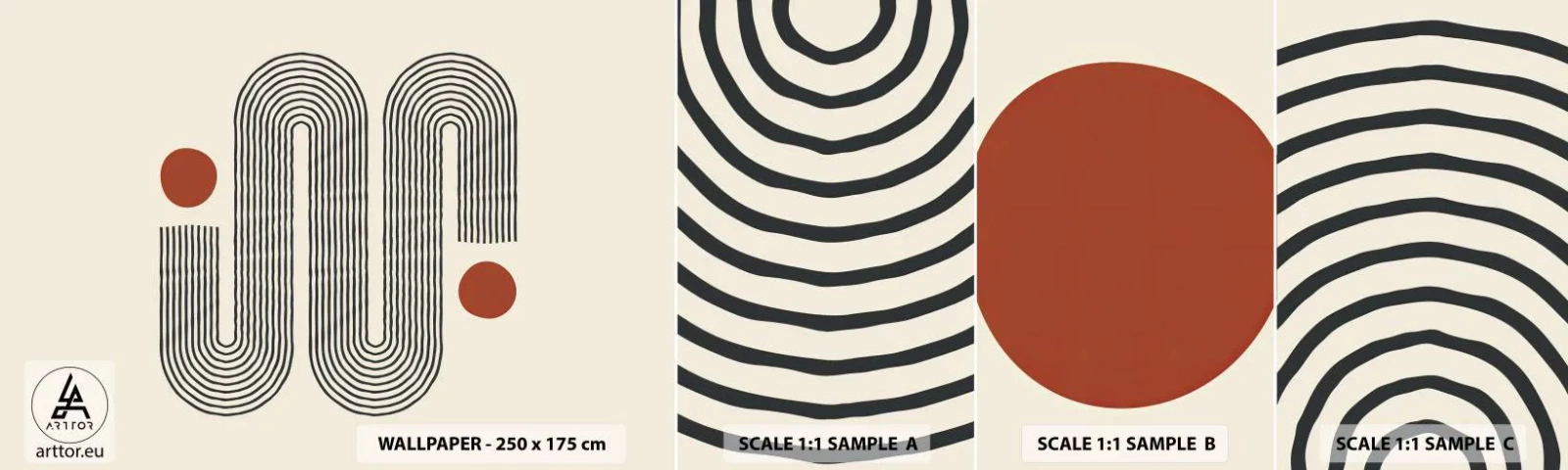 Amostra de Papel de Parede Standard Eco - Do início ao fim - Abstração, Gráficos, Minimalismo - 100x30 cm