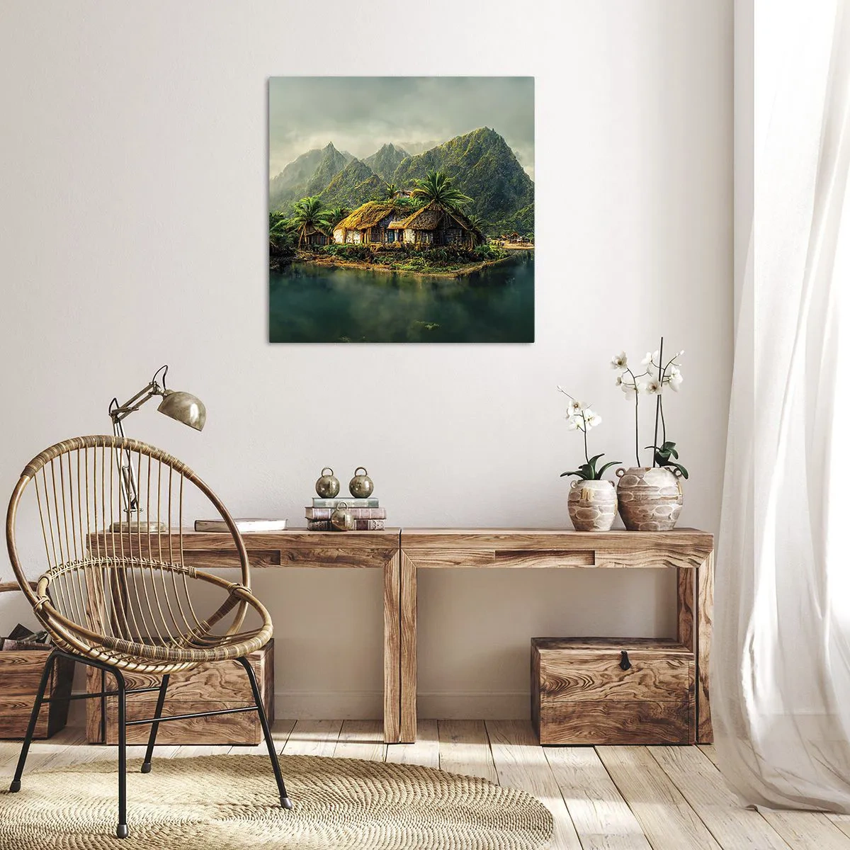 Quadro em tela - Paraíso Tropical - 30x30 cm